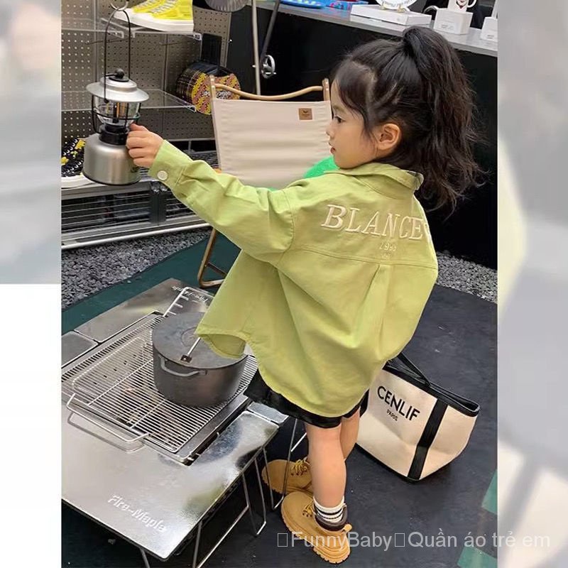 Áo Sơ Mi Mùa Thu Phong Cách Mới 2023 Hợp Thời Trang Dễ Phối Đồ Cho Bé Gái