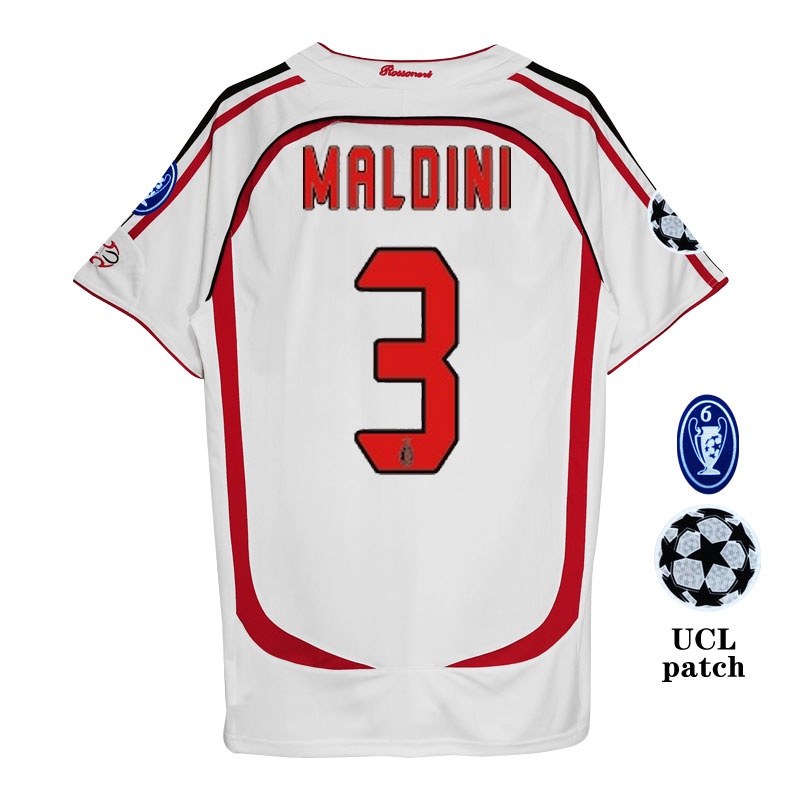 Áo Bóng Đá Màu Trắng Phong Cách retro ac milan 2006-2007 Size s-Xl