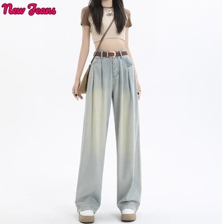Quần jean nữ Prowow WNK23933DN 39Z230925 Quần ống rộng thời trang phong cách INS tối giản