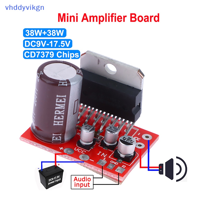Bảng Mạch Khuếch Đại Âm Thanh Công Suất Cao tda7379 cd7379 vn vhdd dc9v-17.5v 38w + 38w
