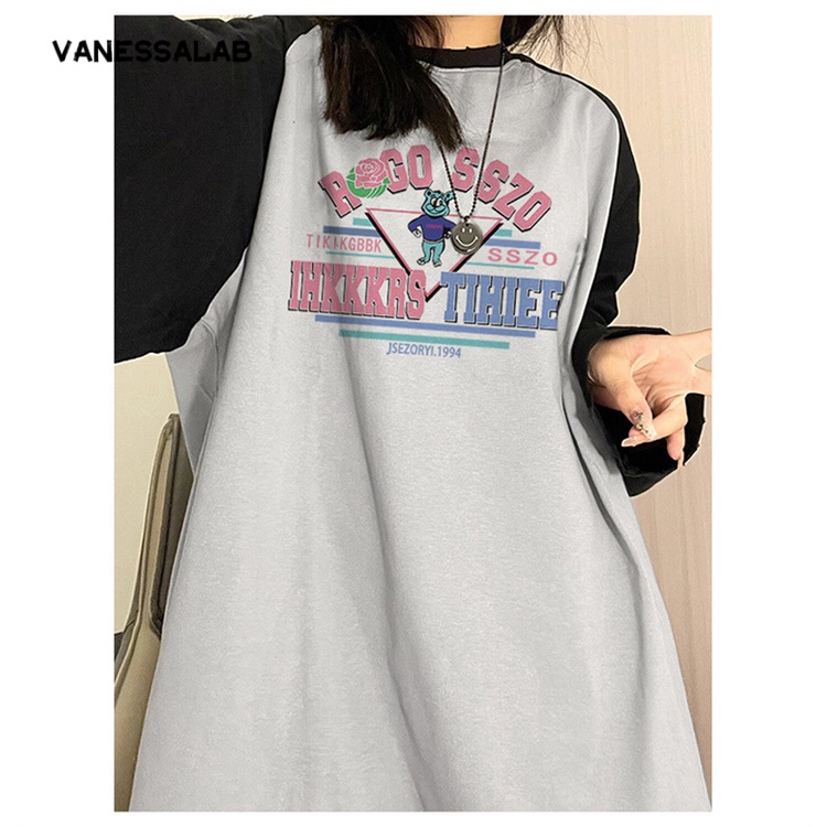 Áo thun nữ SHIHANROU VanessaLab WTX23934KY 39Z230925 vintage sành điệu thời trang Hàn Quốc