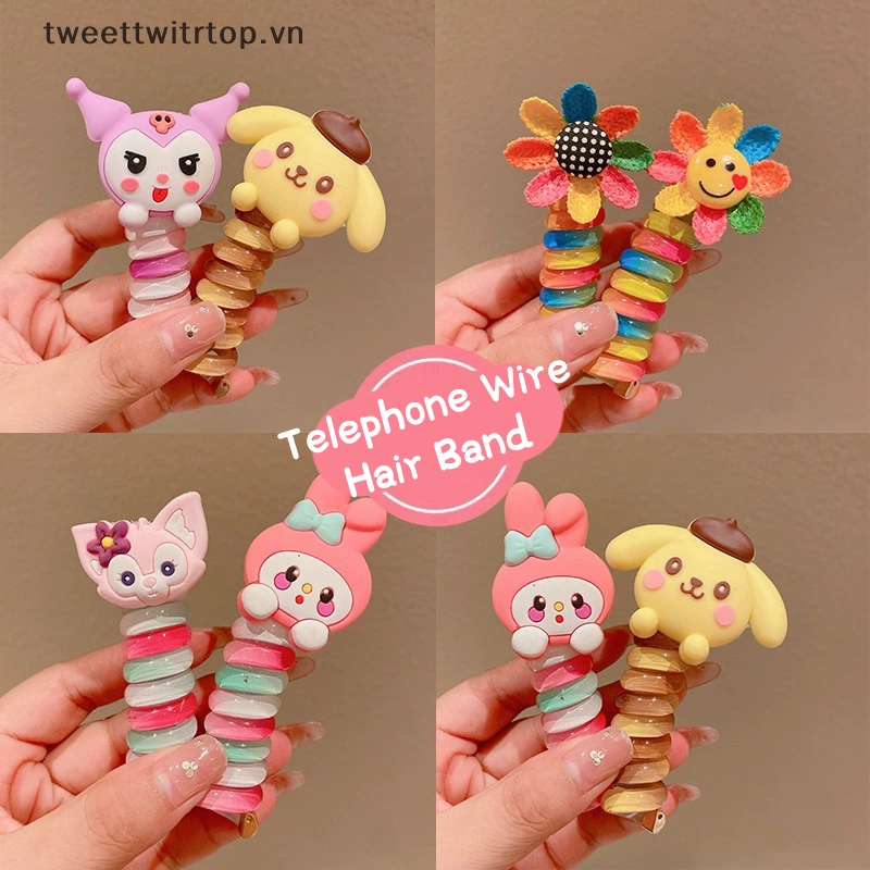 Trtop Dây Buộc Tóc Đuôi Ngựa Co Giãn Nhiều Màu Sắc Họa Tiết Hoạt Hình Cho Bé Gái vn