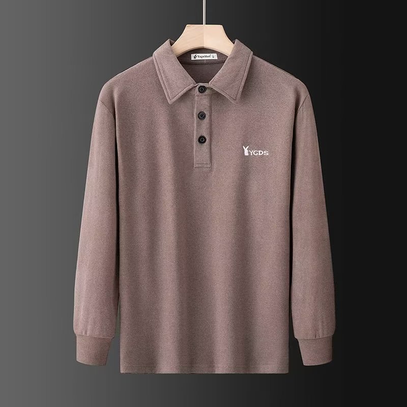 DICHUANGZHE Áo nỉ dài tay cổ Polo ấm áp mùa đông mới dành cho nam