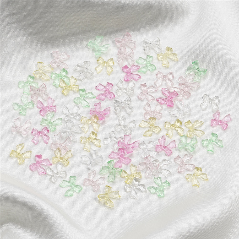 St. kunkka Set 100 Miếng Dán 10mm Bằng Nhựa resin Hình Nơ Trang Trí Móng Tay Nghệ Thuật Tự Làm Cho Nữ Giới