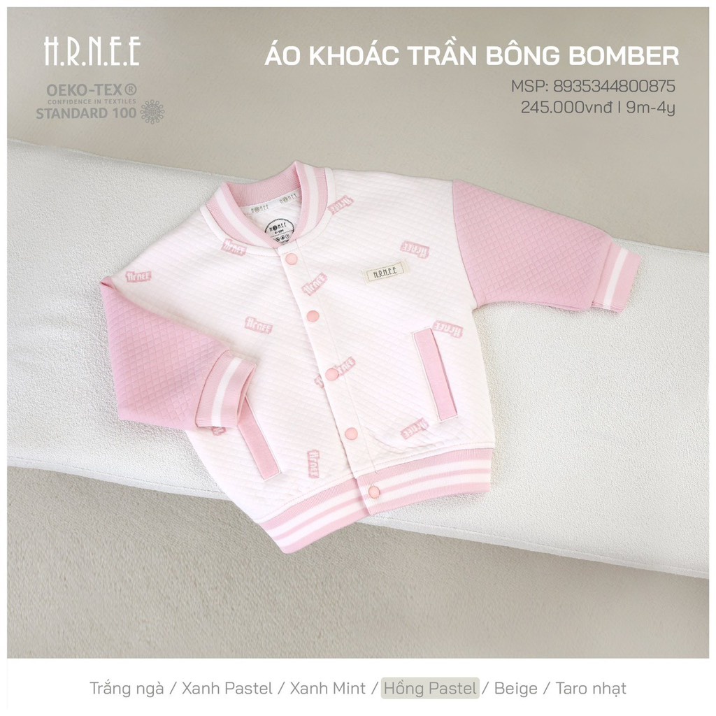 Áo Bomber trần bông Hrnee cho bé trai bé gái