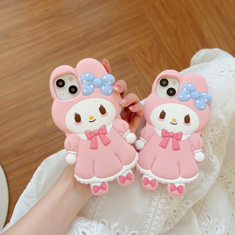 SANRIO Ôp Điện Thoại Silicon Dẻo Họa Tiết Hoạt Hình melody Dễ Thương Cho iphone 15 14 13 12 pro max 11 13pro 14pro 15pro Ốp
