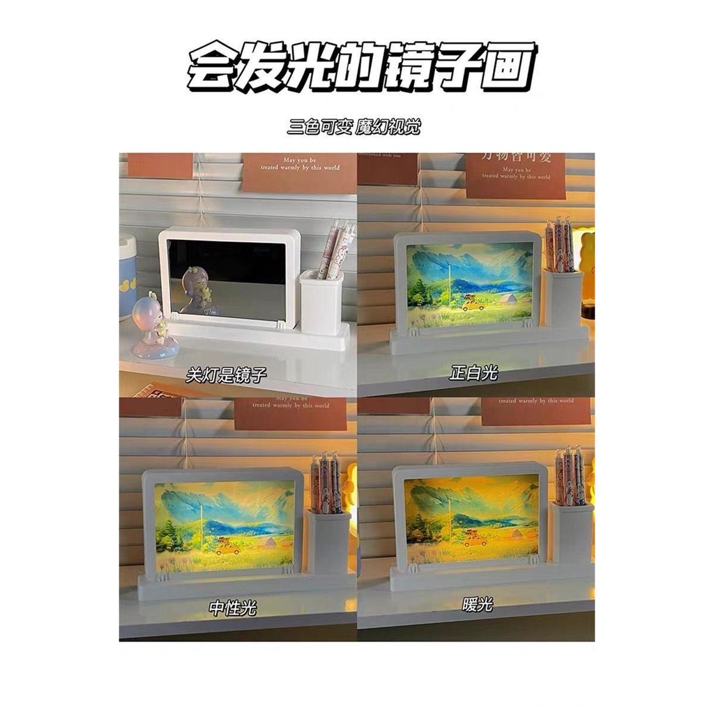Tranh Vẽ Hiệu Ứng Gương Tùy Chỉnh Ánh Sáng Ban Đêm Cho Bạn Gái / Bạn Bè / Bạn Bè