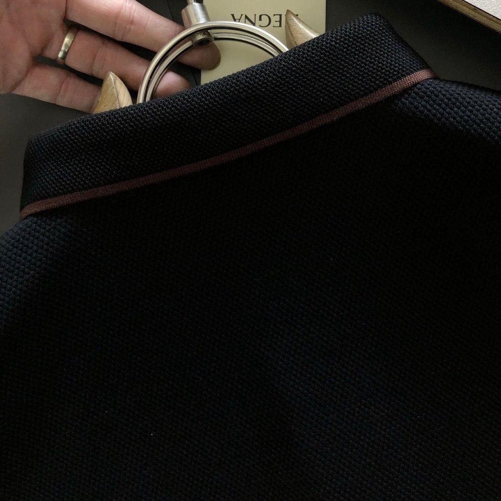 Zegna Áo Thun Tay Ngắn Màu Trơn Thêu Họa Tiết Tinh Tế Thời Trang Mùa Hè 2023 Cho Nam