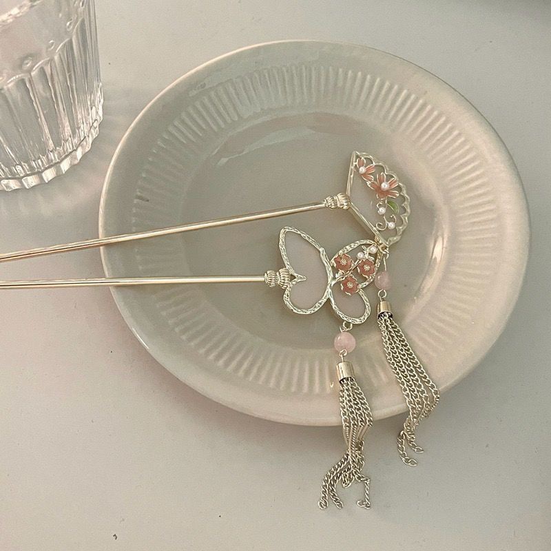 Trâm Cài Tóc Kim Loại Hình Bướm Phong Cách Trung Hoa Cổ Điển Mới