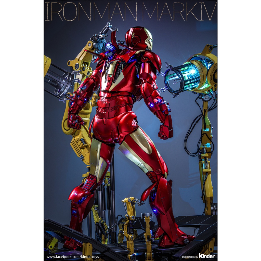 Hàng đẹp Mô hình Hot Toys Iron Man Mark IV With Suit-Up Gantry 1/4 cực chất tặng xe