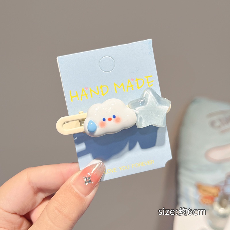 Bộ Kẹp Tóc Hình Đám Mây / Ngôi Sao / Đám Mây Dễ Thương Thời Trang Mùa Hè 2023 Cho Nữ