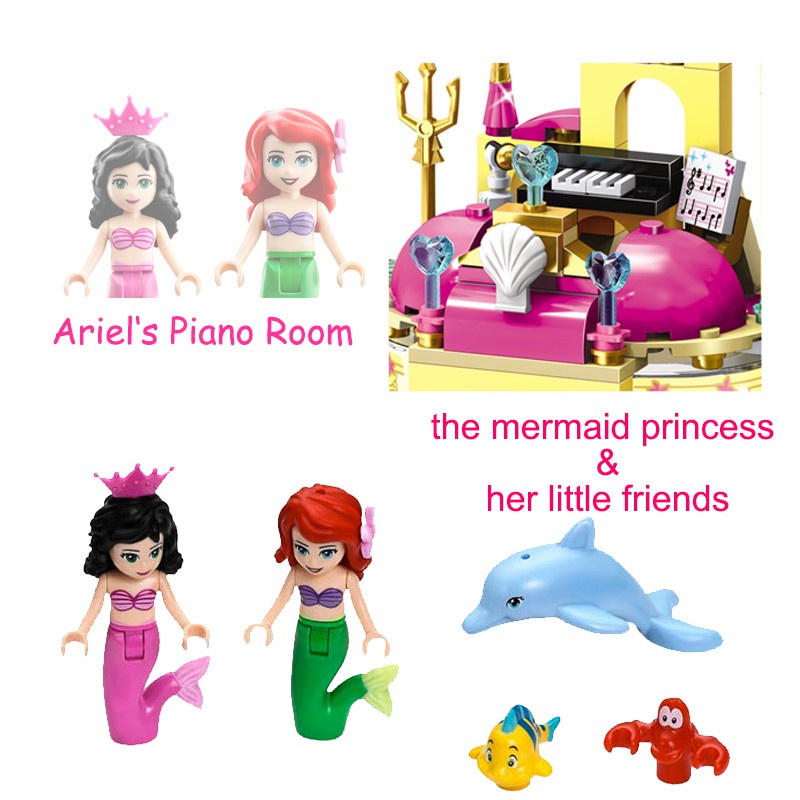 Lego Bạn Bè Tương Thích Công Chúa Frozen Elsa Lâu Đài Nàng Tiên Cá Ariel Xây Dựng Mô Hình Khối Cô Gái Đồ Chơi Trẻ