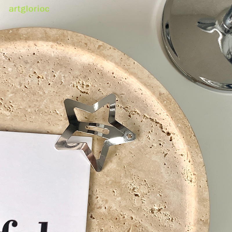 Aart Set 10 Kẹp Tóc Kim Loại Hình Ngôi Sao Năm Cánh Chống Trượt Cho Nữ y2k vn
