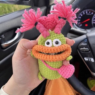 Sausage Mouth Key Case Wool Crochet Car Remote Control Key Cover Creative Cartoon Key Shell 0bss