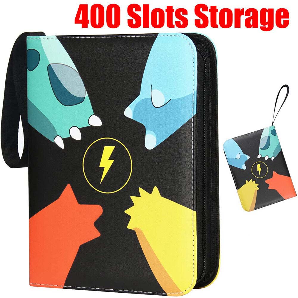 Pokemon Cards Holder Album Box Can Hold 400 Pokemon Anime Game Binder Card Holder Zipper Album Book EX GX Collector Folder Kids Toys Gift
