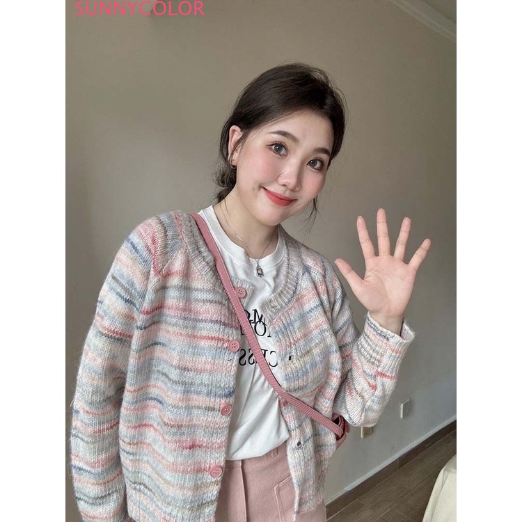SUNNYCOLOR Áo Len áo khoác cardigan Phong cách phổ biến thời trang Stylish WMY2300HDK 41Z231009