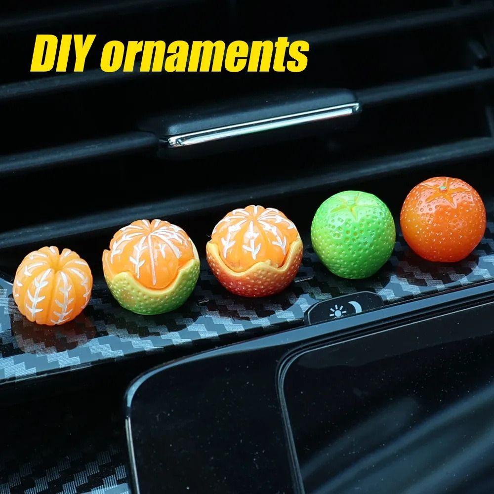 Mmluck Set 5 Tượng mini Tự Trang Trí Bảng Điều Khiển Trung Tâm Màu Cam Đường Xe Hơi Đậu Nành mini diy Làm Quà Tặng Trang Trí Nội Thất Xe Hơi Màu Cam Đường