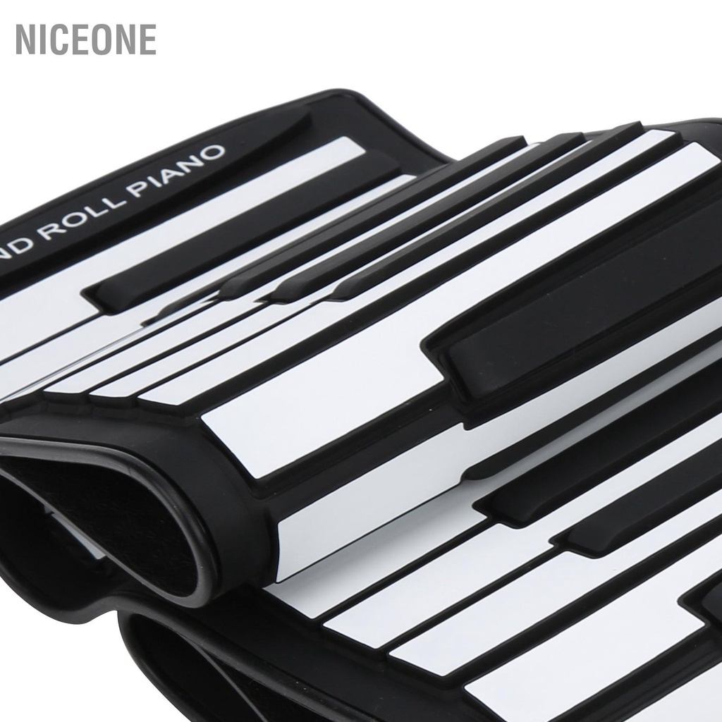 NiceOne  Bàn phím mềm Đàn piano 61‑Bàn cuộn lên Loa Bluetooth kép có thể sạc lại bằng silicon 100‑240V cmman