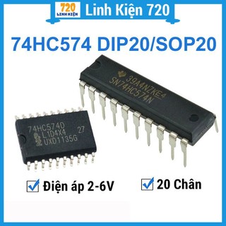 Ic 74hc574 sop20 / dip20 dải điện áp 2v-6v