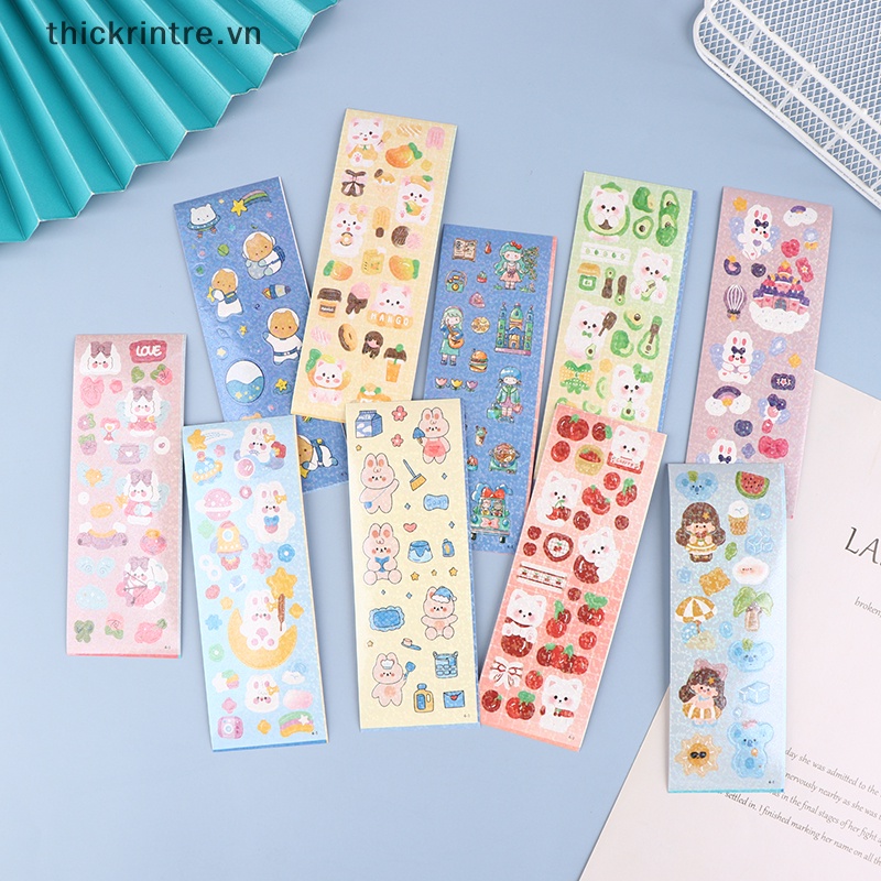 Set 10 sticker Họa Tiết Hoạt Hình Trang Trí Scrapbook