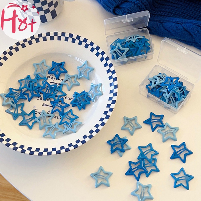 Set 5 Kẹp Tóc Kim Loại Hình Ngôi Sao Năm Cánh Nhiều Màu Sắc Ngọt Ngào Cho Bé vn