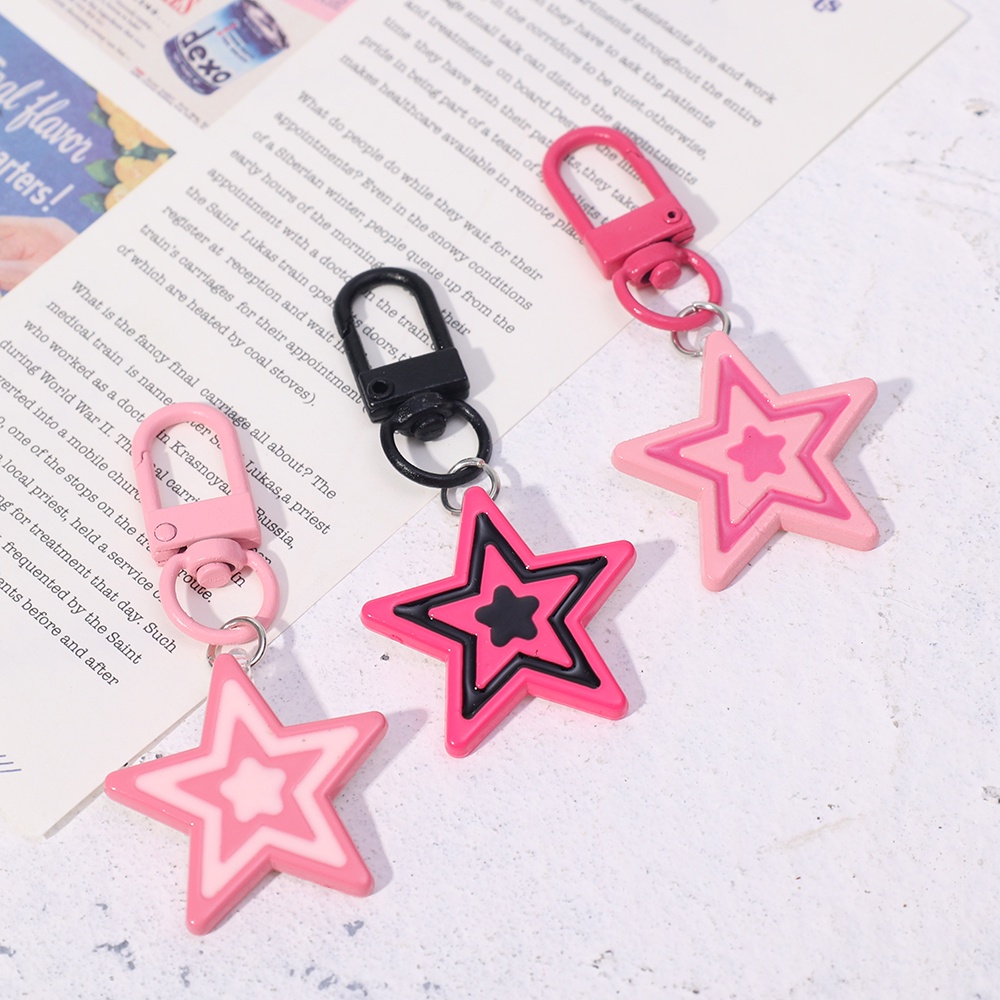 Móc Khóa Hình Ngôi Sao / Trái Tim Màu Hồng Phong Cách harajuku Cổ Điển Xinh Xắn Cho Nữ y2k