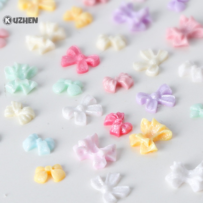 Túi 100 Phụ Kiện Nơ mini 3d Dễ Thương Trang Trí Móng Tay Nghệ Thuật diy