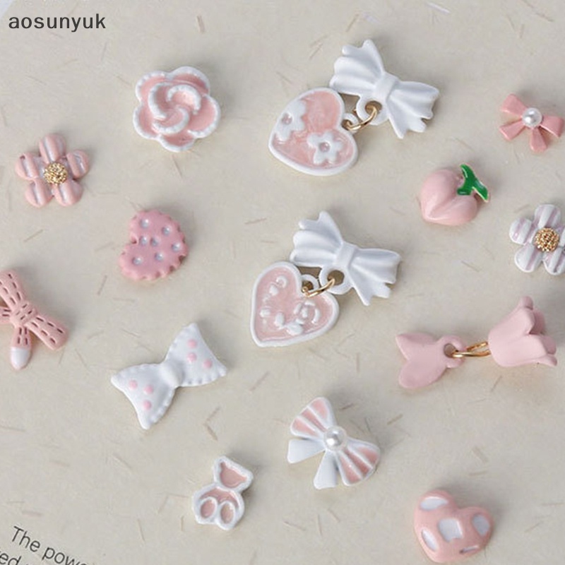 Set 5 Phụ Kiện Ruy Băng Nơ mini 3d Bằng Kim Loại Trang Trí Móng Tay