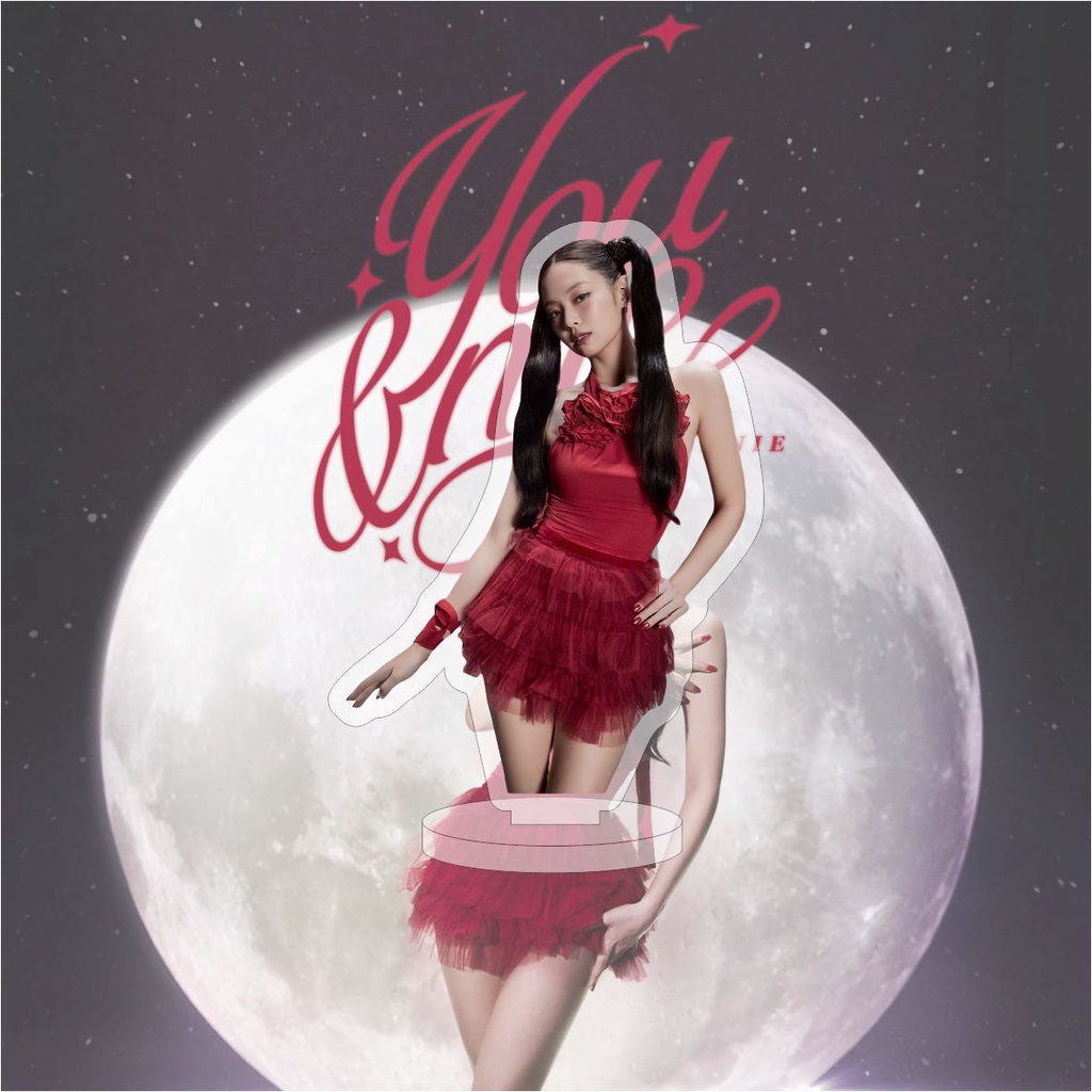 Tượng blackpink jennie solo Hai Mặt Bằng acrylic Để Bàn Trang Trí