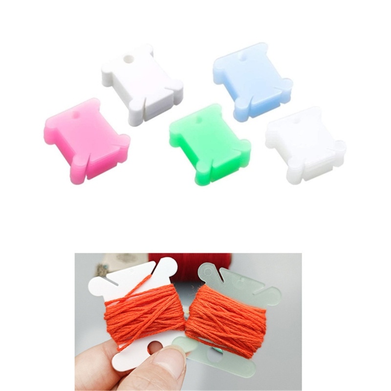 WOOW 50 Chiếc Sợi Nhựa Bobbins Floss Bobbins Thêu Chỉ Tổ Chức Bobbins 1 37x1 49in Sợi Winder Floss B