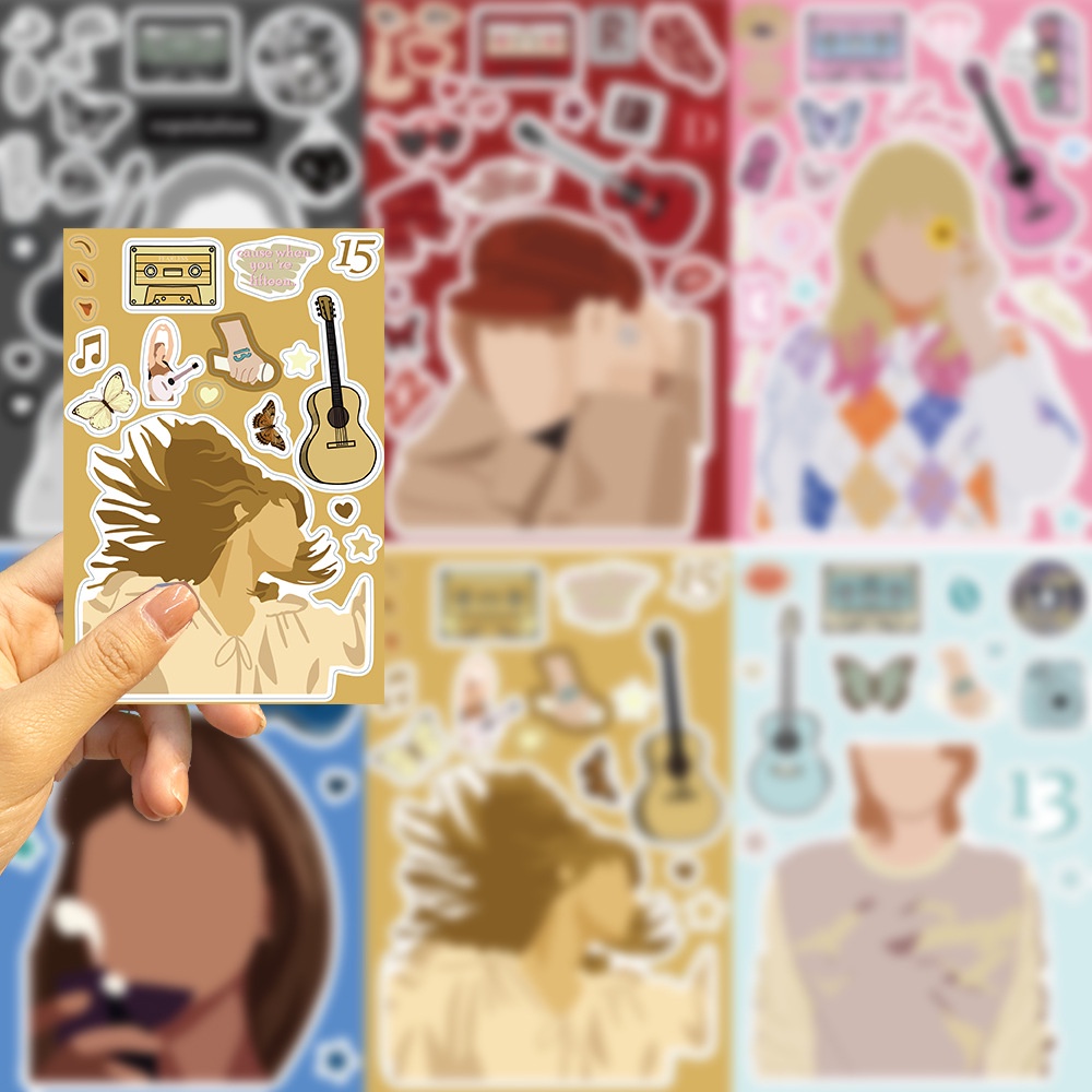 Bộ 8 Miếng Dán Trang Trí Hình Ca Sĩ taylor swift