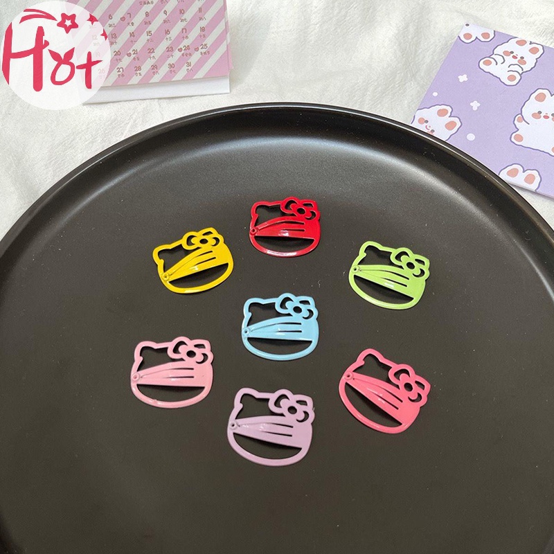 Set 5 Kẹp Tóc Kim Loại Hình hello kitty Nhiều Màu Sắc Dễ Thương Cho Bé Gái y2k vn