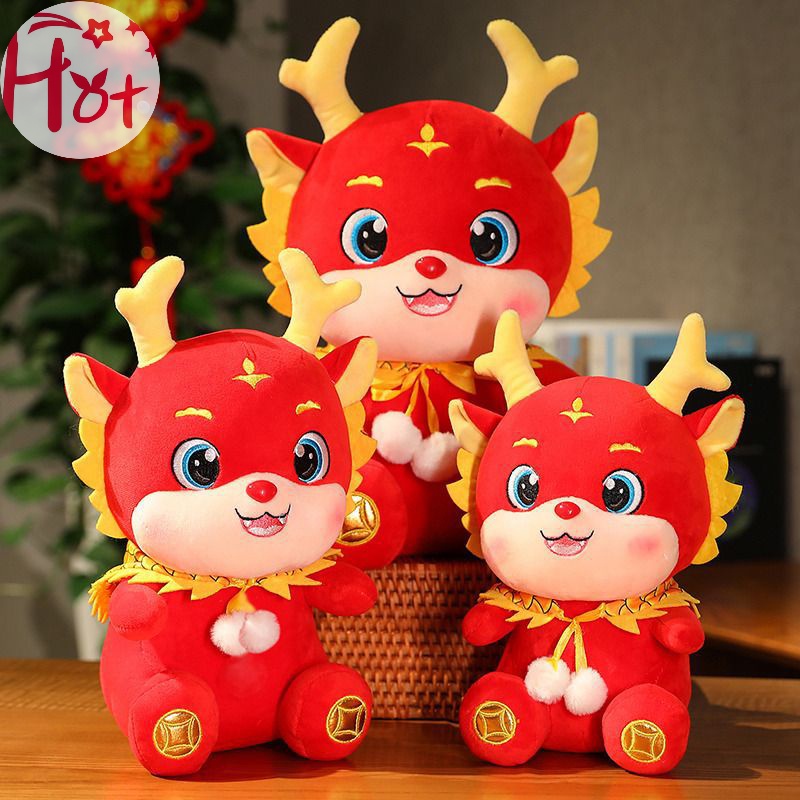 Jr Đồ chơi nhồi bông Hình Con Rồng Phong Cách Trung Hoa Cho Năm Mới 2024 vn