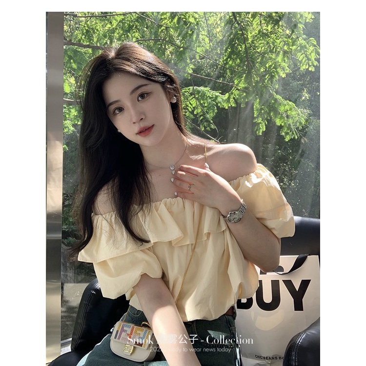 Áo Thun Trễ Vai Tay Ngắn Thời Trang Quyến Rũ Cho Nữ