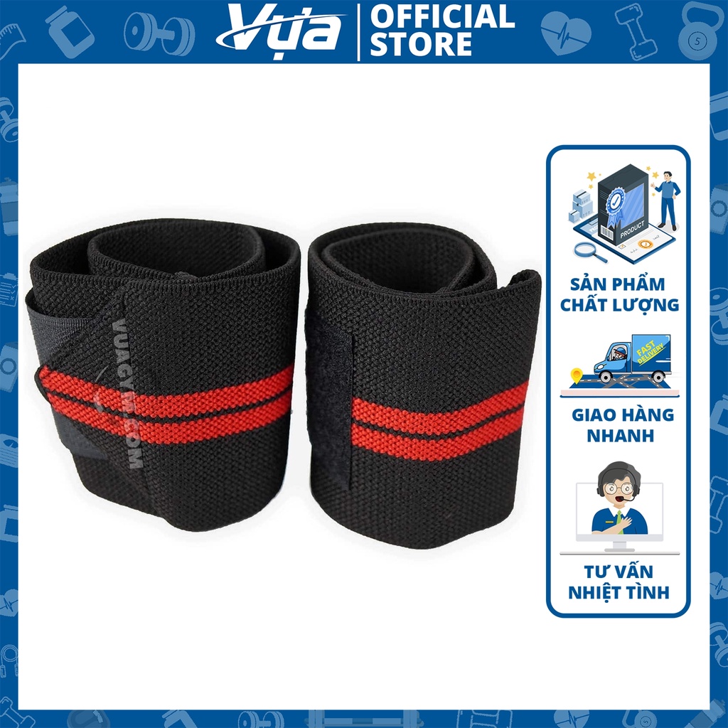 Băng Quấn Cổ Tay Tập Gym VG Cao Cấp (1 cặp) - Hỗ Trợ Giảm Chấn, Bảo Vệ Khớp, Chất Liệu Đàn Hồi - Chính Hãng