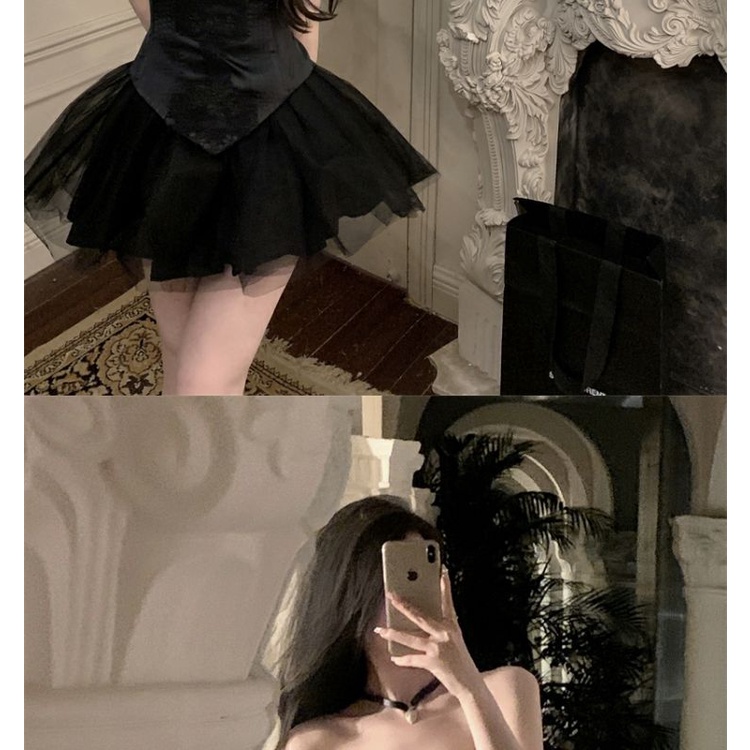 Set Áo Ống Phối Ren Và Chân Váy Phồng Quyến Rũ Mùa Hè Cho Nữ l2mq