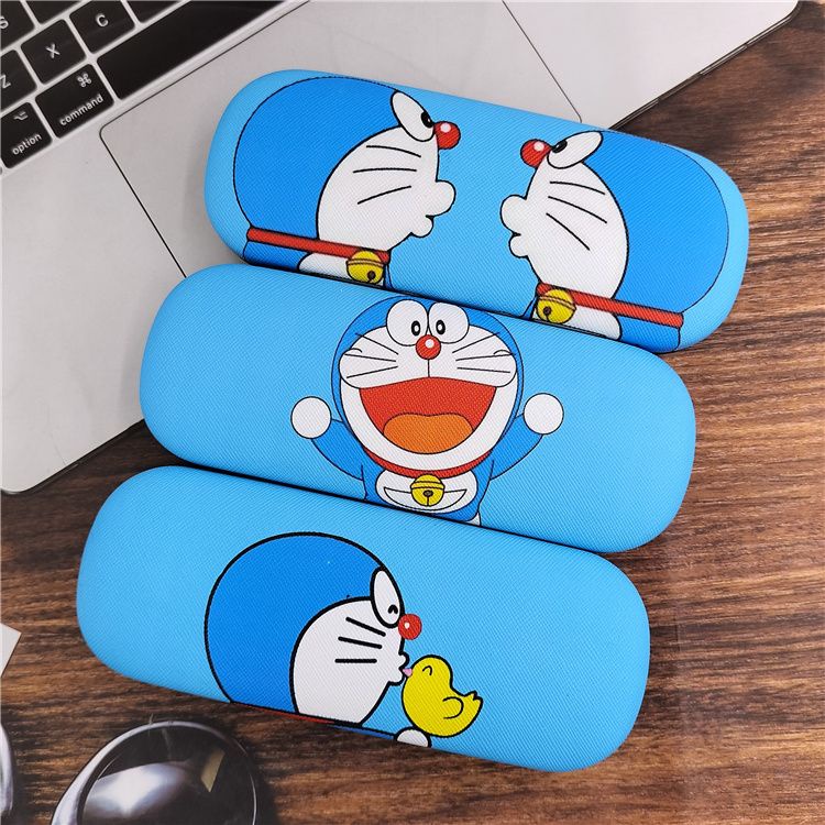 Hộp Đựng Mắt Kính Hình Mèo Máy doraemon Hoạt Hình Màu Xanh Dương Dạng Nén Nhỏ Gọn Giá Trị Cao ins Cho Bé Trai Và Bé Gái