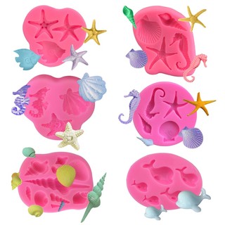 Khuôn silicone làm bánh hình vỏ sò / sao biển / đuôi cá xinh xắn