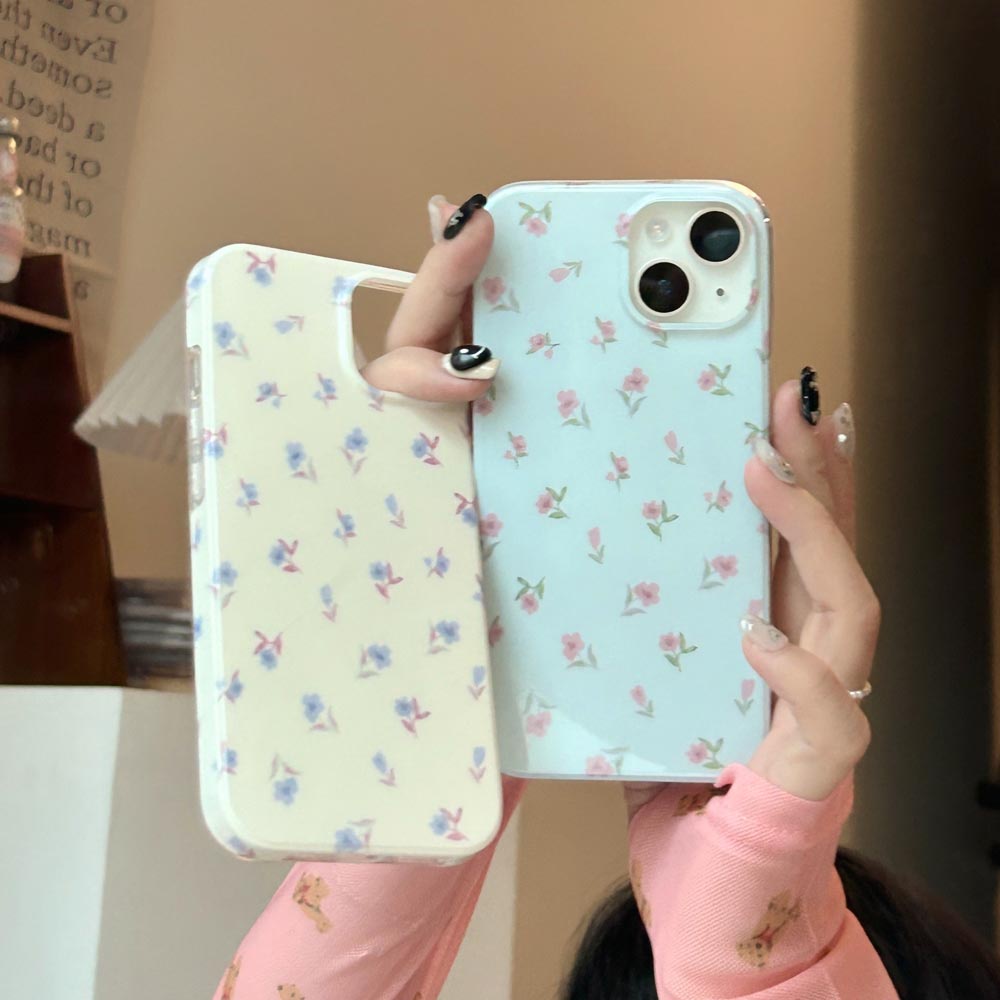 Ốp Điện Thoại Cứng Họa Tiết Hoa Xanh Trắng Cho iphone 11 12 12pro 12promax 13 13pro 13promax 14 14pro 14promax