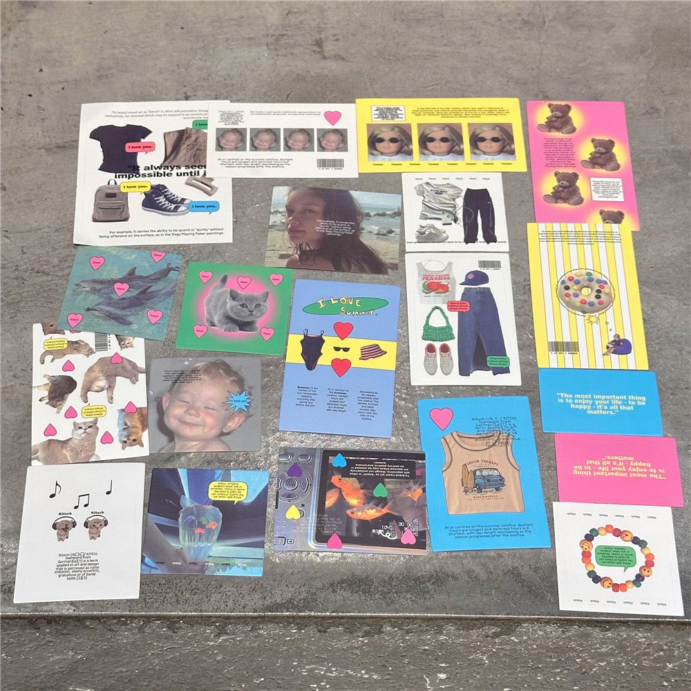 Thẻ Dán Trang Trí Sổ Tay Chủ Đề Mùa Hè Chất Liệu Collagen