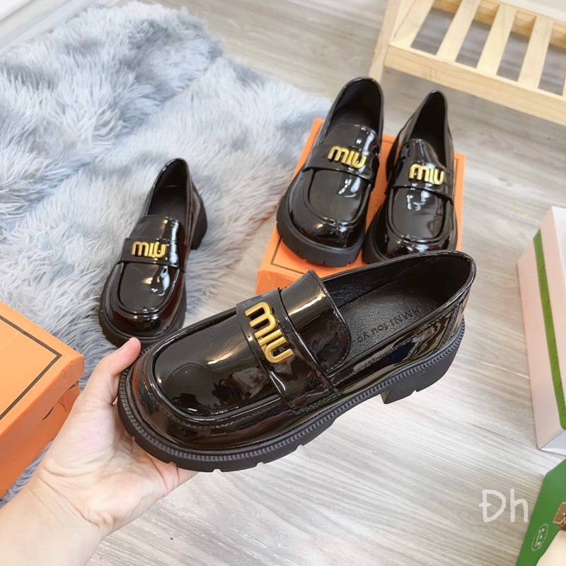 Giày Nữ Miu Miu Da Bóng Siêu Xinh Đế Cao Thời Trang