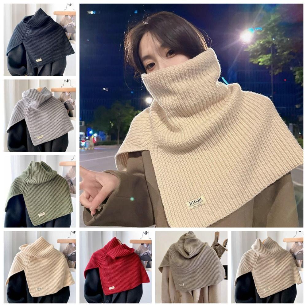 Staiai Khăn Choàng Cổ Cao Màu Trơn Giữ Ấm Mùa Đông Đơn Giản