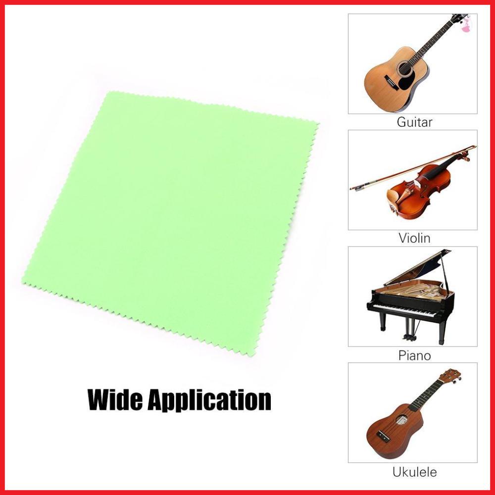 Khăn Lau Đánh Bóng Nhạc Cụ Hai Mặt Bằng Sợi Micro Mềm Mại Kích Thước 15cm * 15cm Màu Xanh Lá Dành Cho guitar bass / violin