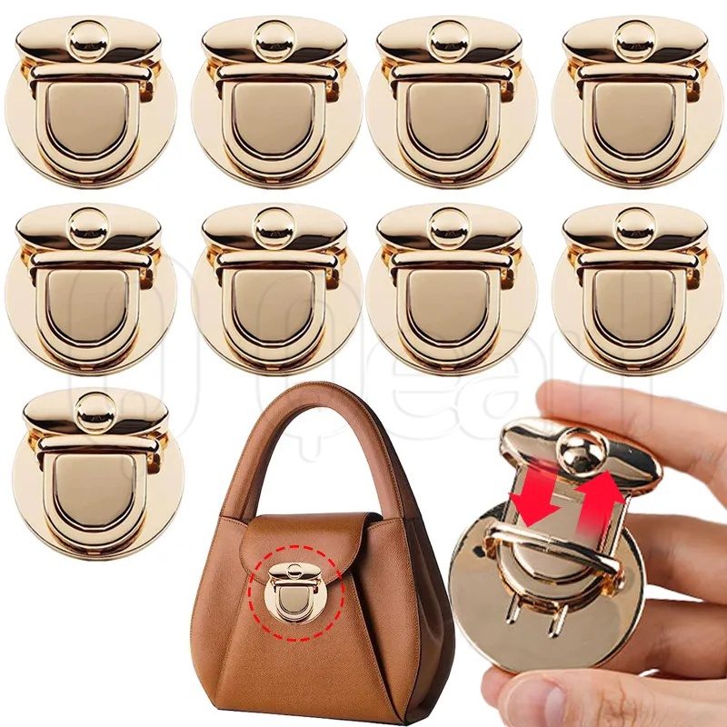Khóa Cài Kim Loại Bền Bỉ / Ví / Túi Xách Tay Có Thể Tháo Rời Khóa Xoay Tròn Màu Vàng Kim Thời Trang Cho Nữ