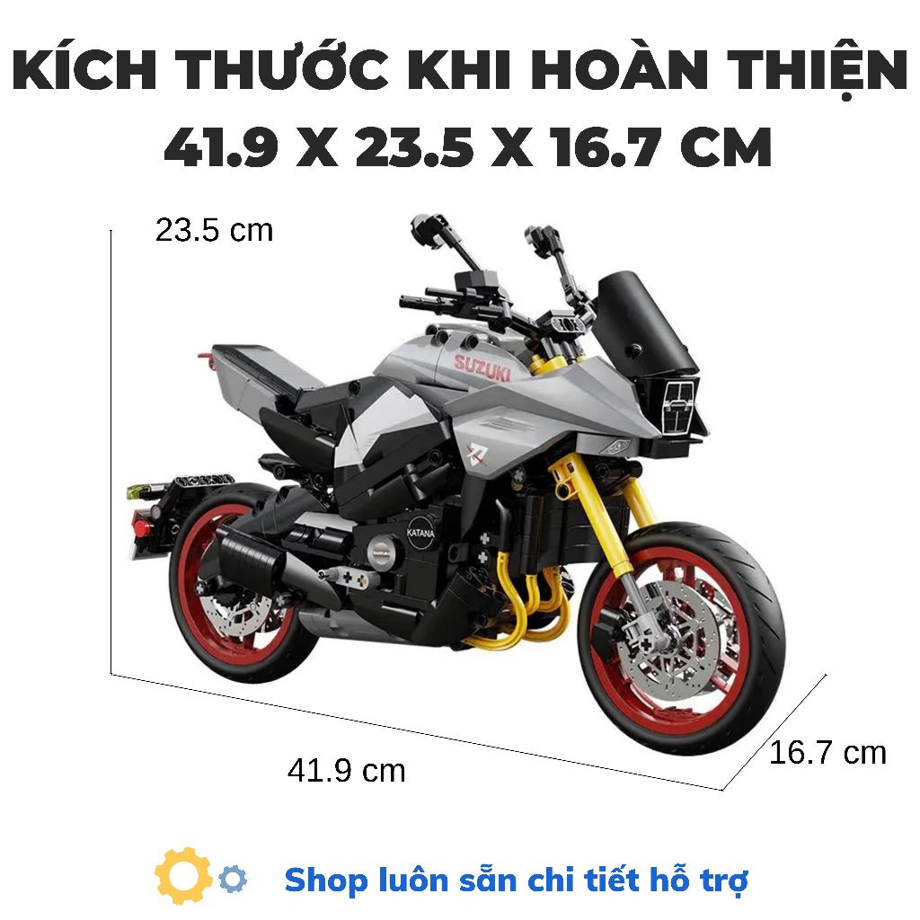 Mô Hình lắp ráp siêu xe technic Sukizu cada Katana C59021 tỉ lệ 1:10 1104 chi tiết mảnh ghép -Mitago