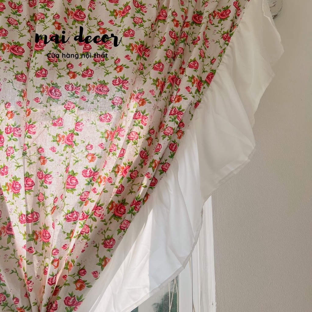 Rèm Hoa Hồng Rèm Treo Cửa Sổ, Rèm Cửa Ra Vào Phong Cách Đồng Quê Nước Pháp Thơ Mộng
