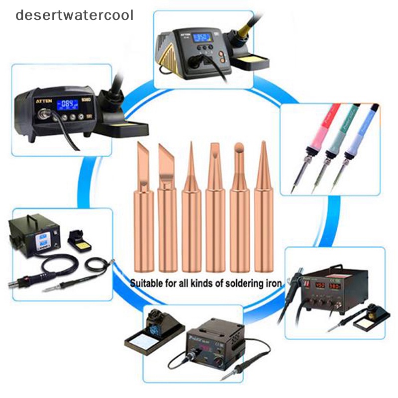 Bộ 5 / 6 Đầu Hàn 900m-t Bằng Đồng Nguyên Chất Không Chì Vòng Đeo Tay martijn Chất Lượng Cao