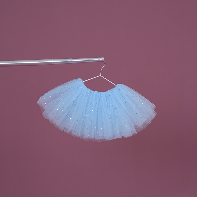 Chân Váy Múa Ba Lê Ngắn Màu Trắng Đính Kim Sa Lấp Lánh Dễ Thương Cho Bé Gái