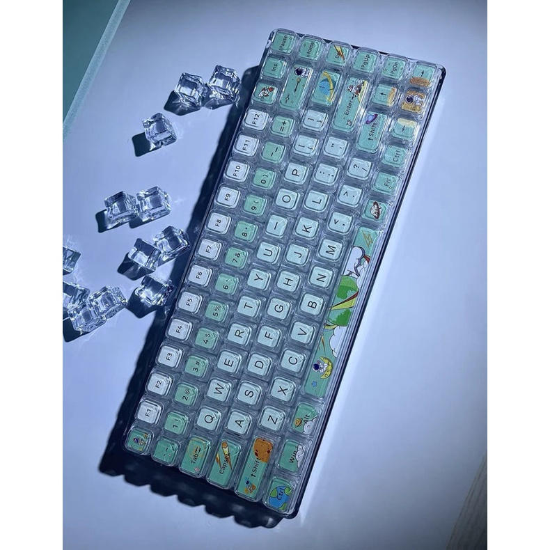 Keycap phi hành gia, keycaps 84 phím, XDA cao 9,5mm, nhuộm thăng hoa PBT, thích hợp cho bàn phím phím 87/68/84/104/108