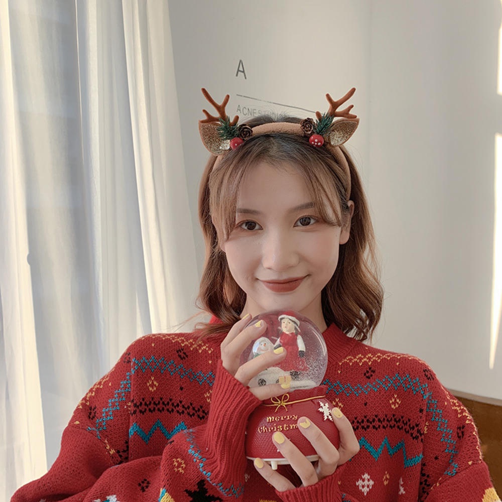 Cài Tóc Hình Sừng Tuần Lộc Giáng Sinh Dễ Thương Thời Trang Thu Đông 2023